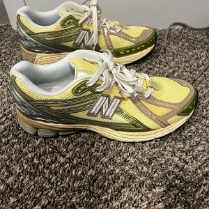 New Balance Yellow and Olive Sneakers